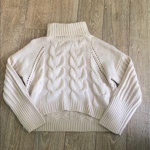 Cropped turtle neck sweater